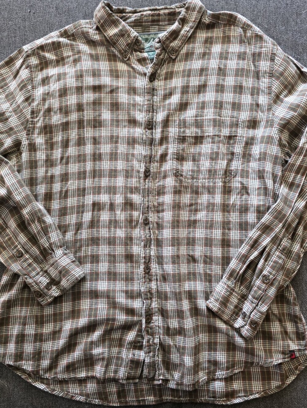 Woolrich Men's Green and Brown Plaid Shirt XL